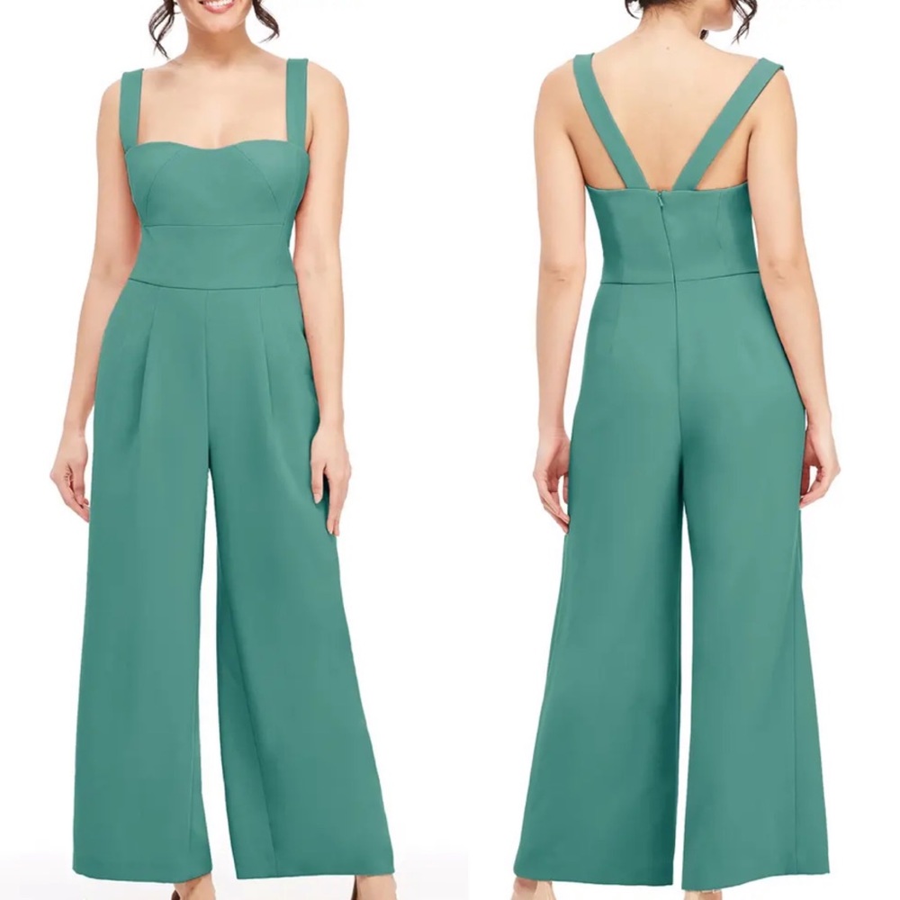 Gal Meets Glam Nicole Square Neck Jumpsuit green size 2